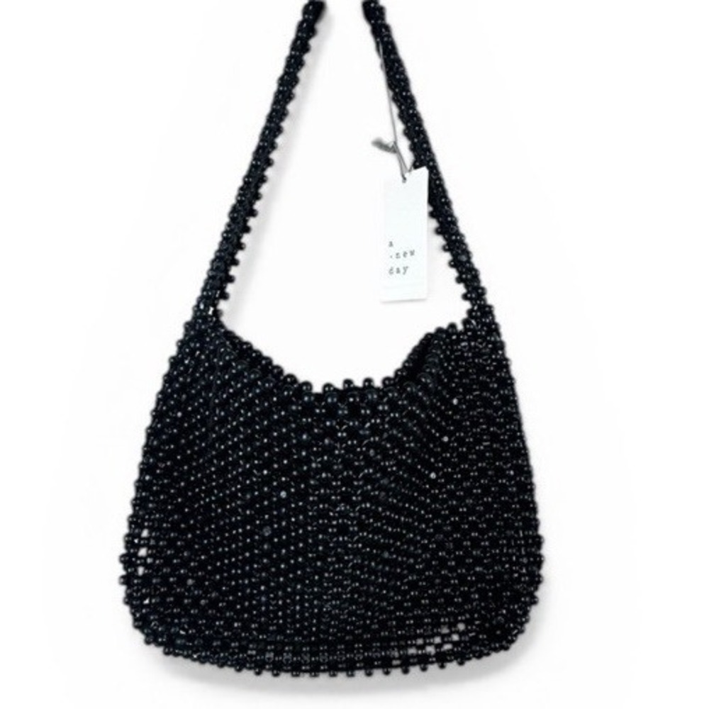 A New Day Beaded Shoulder‎ Bag Womens Black Purse Ethically Crafted Target